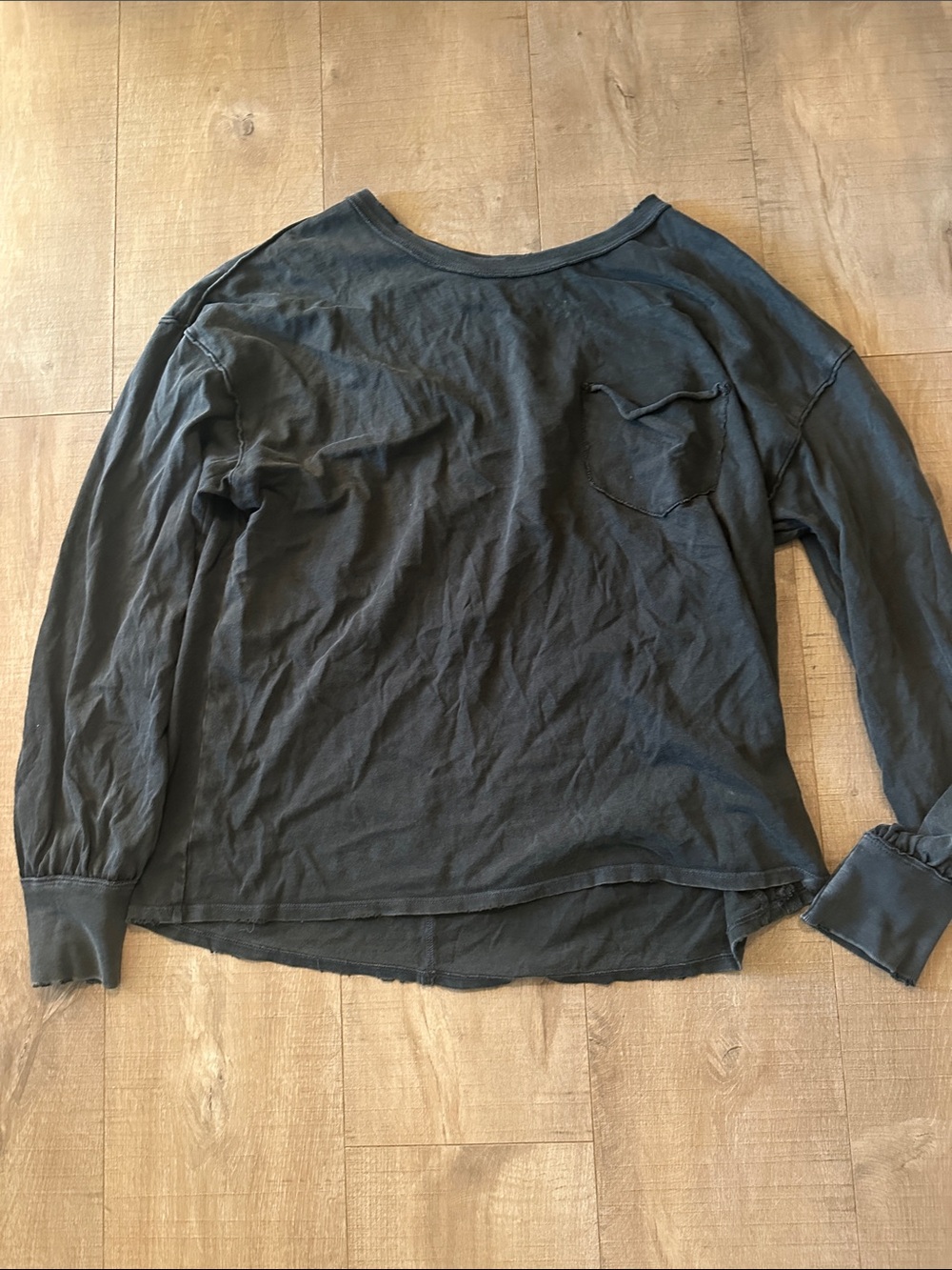 We The Free Black Long Sleeve Pocket Tee